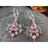 Kunzite & Tourmaline (Rough) Sterling Silver Earrings
