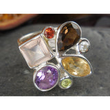 Multi-Gemstone Sterling Silver Ring - Size 7