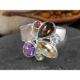 Multi-Gemstone Sterling Silver Ring - Size 7