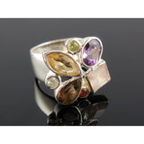 Multi-Gemstone Sterling Silver Ring - Size 7