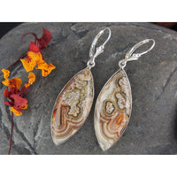 Lace Agate Sterling Silver Earrings