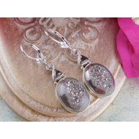 Titanium Agate Drusy & Smoky Topaz Sterling Silver Earrings