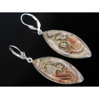 Lace Agate Sterling Silver Earrings