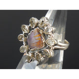 Cacoxenite & Herkimer Diamond (Quartz) Sterling Silver Ring - Size 8