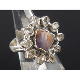 Cacoxenite & Herkimer Diamond (Quartz) Sterling Silver Ring - Size 8