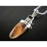 Rutilated & Smoky Quartz Sterling Silver Pendant/Necklace