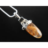 Rutilated & Smoky Quartz Sterling Silver Pendant/Necklace