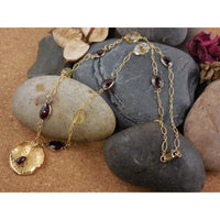 Gold-Filled Garnet & Citrine Shell Necklace