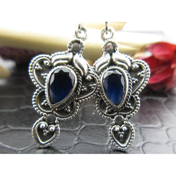 Sapphire Sterling Silver Earrings