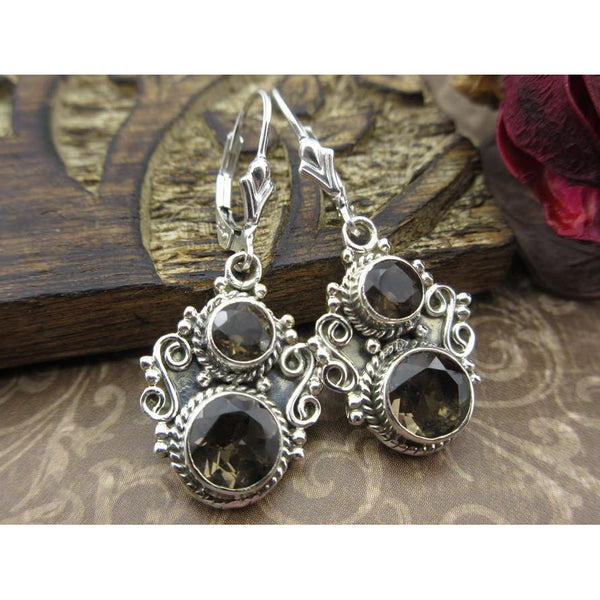 Smoky Topaz Sterling Silver Earrings