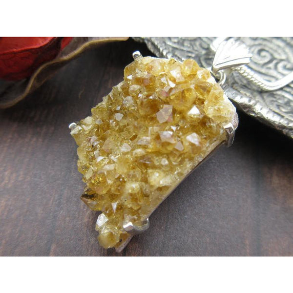 Citrine Quartz Cluster Pendant/Necklace