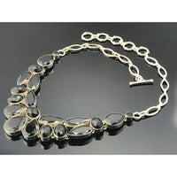 Onyx Sterling Silver Bib Necklace