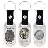 Custom Order:  Lisa Black / Laser Engraved Keychain w/2 Photos