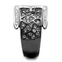 Stainless Steel & CZ Buckle Ring