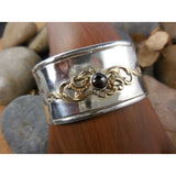 Sterling Silver & Garnet Cuff Bracelet