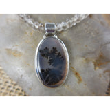 Sterling Silver Smoky Quartz and Dendritic Agate Necklace