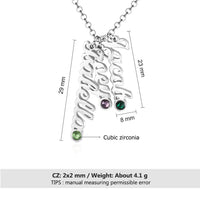 Personalized Name & CZ Sterling Silver Charm Necklace:  3 Name Charms