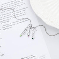 Personalized Name & CZ Sterling Silver Charm Necklace:  3 Name Charms