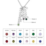 Personalized Name & CZ Sterling Silver Charm Necklace:  3 Name Charms