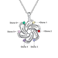 Personalized Baby Feet Sterling Silver Pendant/Necklace: 1 Name