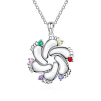 Personalized Baby Feet Sterling Silver Pendant/Necklace: 1 Name