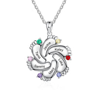 Personalized Baby Feet Sterling Silver Pendant/Necklace: 1 Name