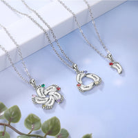 Personalized Baby Feet Sterling Silver Pendant/Necklace: 1 Name