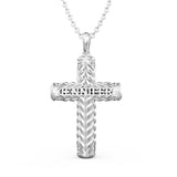Personalized Cross Sterling Silver Pendant/Necklace