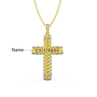 Personalized Cross Sterling Silver Pendant/Necklace