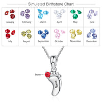 Personalized Baby Feet Sterling Silver Pendant/Necklace: 1 Name