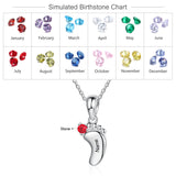 Personalized Baby Feet Sterling Silver Pendant/Necklace: 1 Name