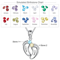 Personalized Baby Feet Sterling Silver Pendant/Necklace: 1 Name
