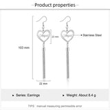 Personalized Heart Design w/Name Stainless Steel Tassel Earrings
