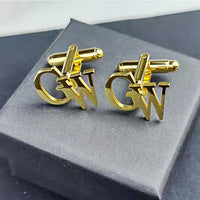 Personalized Stainless Steel Letter Cufflinks - Pair