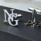 Personalized Stainless Steel Letter Cufflinks - Pair