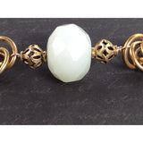 Exclusive! Handwoven Amazonite Gemstone Persian Weave w/Brass Links Necklace
