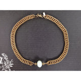 Exclusive! Handwoven Amazonite Gemstone Persian Weave w/Brass Links Necklace