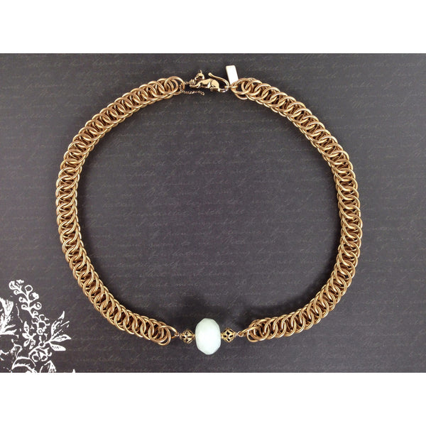 Amazonite Gemstone Persian Weave Necklace