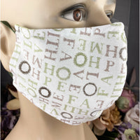 Handsewn Face Cover with Filter Pocket, Bendable Nose Wire, & Adjustable Elastic - Faith, Love, Hope, Home - 5 Sizes