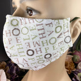 Handsewn Face Cover with Filter Pocket, Bendable Nose Wire, & Adjustable Elastic - Faith, Love, Hope, Home - 5 Sizes