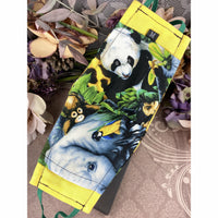 Handsewn Face Cover with Filter Pocket, Bendable Nose Wire, Adjustable Elastic, & Pre-Washed - Jungle Animals - 5 Sizes