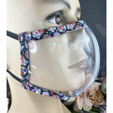 New Improved Design! Handsewn Face Cover with Adjustable Elastic - Clear Vinyl - 5 Sizes