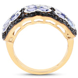 Tanzanite & Black Spinel 14kt Gold-Over-Sterling Ring