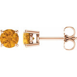 Custom Order: Jennifer Zhou / 14kt Rose Gold & 5mm Sunrise Mystic Topaz Earrings